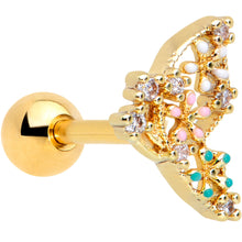 Load image into Gallery viewer, 16G 1/4 Clear CZ Gem Gold Tone Abstract Butterfly Cartilage Tragus
