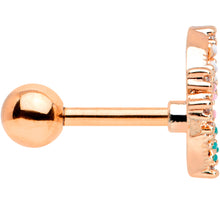 Load image into Gallery viewer, 16G 1/4 Clear CZ Gem Rose Gold Tone Butterfly Cartilage Tragus
