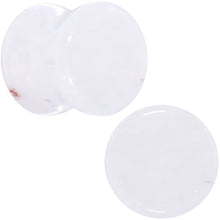 Load image into Gallery viewer, White Cloudy Quartz Double Flare Plug Set
