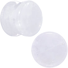 Load image into Gallery viewer, White Cloudy Quartz Double Flare Plug Set
