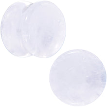 Load image into Gallery viewer, White Cloudy Quartz Double Flare Plug Set
