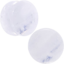Load image into Gallery viewer, White Cloudy Quartz Double Flare Plug Set
