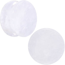 Load image into Gallery viewer, White Cloudy Quartz Double Flare Plug Set
