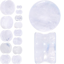 Load image into Gallery viewer, White Cloudy Quartz Double Flare Plug Set
