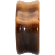 Load image into Gallery viewer, Natural Brown Tiger Eye Stone Double Flare Plug Set
