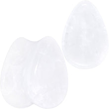 Load image into Gallery viewer, White Cloudy Quartz Drop Saddle Plug Set
