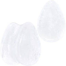 Load image into Gallery viewer, White Cloudy Quartz Drop Saddle Plug Set
