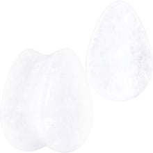 Load image into Gallery viewer, White Cloudy Quartz Drop Saddle Plug Set
