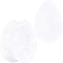Load image into Gallery viewer, White Cloudy Quartz Drop Saddle Plug Set
