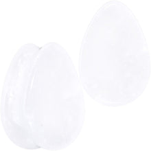 Load image into Gallery viewer, White Cloudy Quartz Drop Saddle Plug Set
