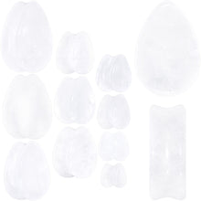 Load image into Gallery viewer, White Cloudy Quartz Drop Saddle Plug Set
