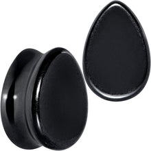 Load image into Gallery viewer, Black Hematite Stone Drop Saddle Plug Set
