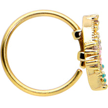 Load image into Gallery viewer, 20G 5/16 Clear CZ Gem Gold Tone Abstract Butterfly Nose Hoop
