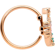 Load image into Gallery viewer, 20G 5/16 Clear CZ Gem Rose Gold Hue Abstract Butterfly Nose Hoop
