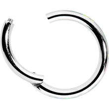 Load image into Gallery viewer, 16G 5/16 White Synthetic Opal Forward Facing Hinged Segment Ring
