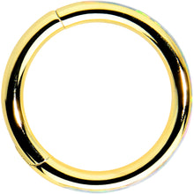 Load image into Gallery viewer, 16G 5/16 White Synth Opal Gold Tone Forward Facing Segment Ring
