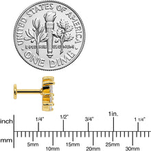 Load image into Gallery viewer, 16G 1/4 Clear CZ Gem Gold Tone Fan Internal Thread Labret Tragus
