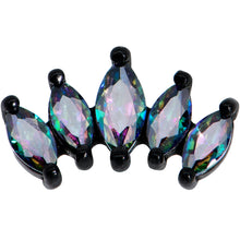 Load image into Gallery viewer, 16G 5/16 Clear CZ Gem Black Fan Internally Threaded Labret Tragus
