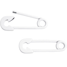 Load image into Gallery viewer, 14G 3/4 White Matte Punk Rock Safety Pin Barbell Nipple Ring Set
