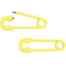 Load image into Gallery viewer, 14G 3/4 Yellow Matte Punk Safety Pin Barbell Nipple Ring Set

