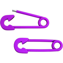 Load image into Gallery viewer, 14G 3/4 Purple Matte Punk Safety Pin Barbell Nipple Ring Set
