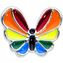 Load image into Gallery viewer, 16G 5/16 Pride Rainbow Stripes Butterfly Labret Monroe Tragus

