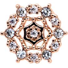 Load image into Gallery viewer, 16G 5/16 Clear CZ Gem Rose Gold Tone Geometric Web Labret Tragus
