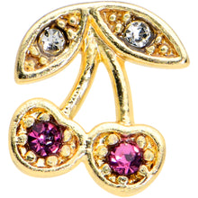 Load image into Gallery viewer, 16G 5/16 Clear Purple Gem Gold Tone Very Cherry Labret Tragus
