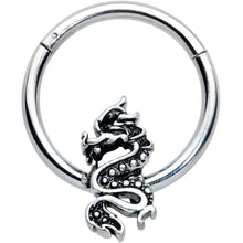 Load image into Gallery viewer, 16G 3/8 Regal Medieval Dragon Hinged Segment Ring

