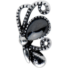 Load image into Gallery viewer, 16G 1/4 Black Gem Abstract Bow Cartilage Tragus Earring
