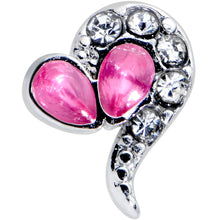Load image into Gallery viewer, 16G 1/4 Clear Pink Gem Curve Heart Valentines Day Cartilage Tragus
