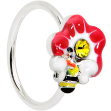 Load image into Gallery viewer, 20G 5/16 Yellow Gem Queen Bee Flower Nose Hoop
