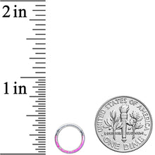 Load image into Gallery viewer, 16G 5/16 Pink Synthetic Opal Bottom Curve Hinged Segment Ring
