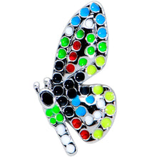 Load image into Gallery viewer, 16G 1/4 Mosaic Butterfly Cartilage Tragus Earring
