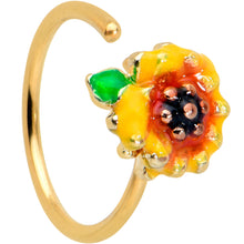 Load image into Gallery viewer, 20G 5/16 Gold Tone Summer Sunflower Nose Hoop
