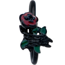 Load image into Gallery viewer, 20G 5/16 Black Skeleton Flower Halloween Nose Hoop
