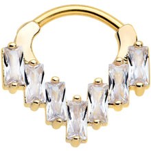 Load image into Gallery viewer, 16G 5/16 Clear CZ Gem Gold Tone Chandelier Cartilage Clicker
