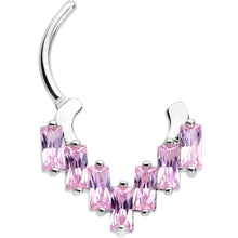 Load image into Gallery viewer, 16G 5/16 Pink CZ Gem Chandelier Cartilage Clicker
