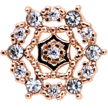 Load image into Gallery viewer, 16G 1/4 Clear CZ Gem Rose Gold Tone Geometric Web Tragus Earring
