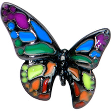 Load image into Gallery viewer, 20G 1/4 Pride Rainbow Butterfly Nose Bone
