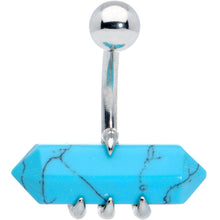 Load image into Gallery viewer, Blue Turquoise Stone Claw Belly Ring
