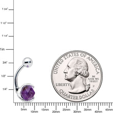 Load image into Gallery viewer, Purple Amethyst Stone Claw Belly Ring
