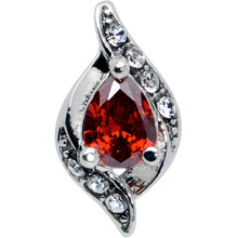 Load image into Gallery viewer, 16G 5/16 Clear Red Gem Swirling Oval Labret Monroe Tragus
