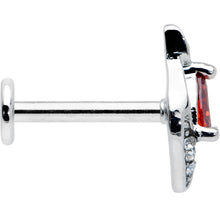 Load image into Gallery viewer, 16G 5/16 Clear Red Gem Swirling Oval Labret Monroe Tragus
