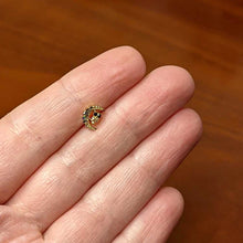 Load image into Gallery viewer, 16G 1/4 Aurora Black Gem Gold Tone Owl Moon Labret Monroe Tragus
