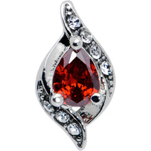 Load image into Gallery viewer, 16G 1/4 Clear Red Gem Swirling Oval Labret Monroe Tragus

