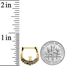 Load image into Gallery viewer, 16G 5/16 Aurora Gem Gold Tone Owl Moon Cartilage Clicker
