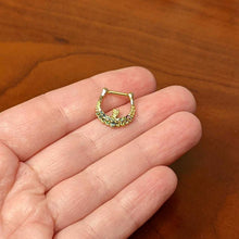 Load image into Gallery viewer, 16G 5/16 Aurora Gem Gold Tone Owl Moon Cartilage Clicker
