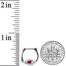 Load image into Gallery viewer, 16G 1/4 Clear Red Gem Swirling Oval Cartilage Clicker
