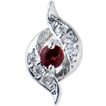 Load image into Gallery viewer, 20G 1/4 Clear Red Gem Swirling Oval Nose Bone
